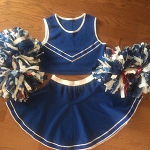 Cheer Squad Cheerleader Costume WITH added PomPoms